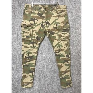 Smoke Rise Camo Cargo Pants Slim Stretch Tapered Leg Hip Hop Grunge Mens 40x32